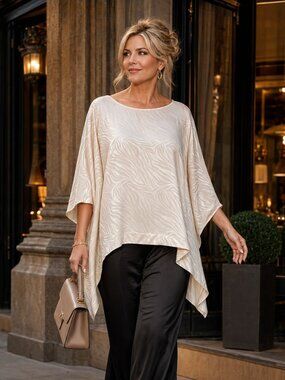 NWT Live Unlimited London Ivory Jacquard Blouse Size 20